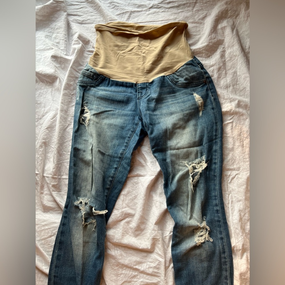 Indigo maternity jeans